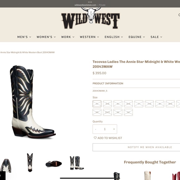 Tecovas Annie Star - Midnight/Antique White 8 - Picture 7 of 7